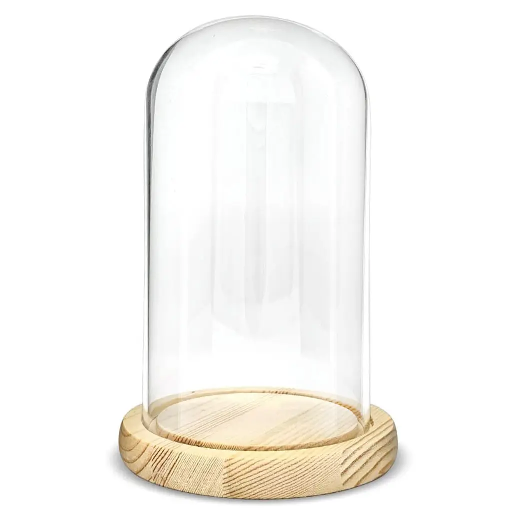 Cloche Display Glass Dome with Wooden Base for Wedding Mother's Day Party DIY Decoration gift glass hemisphere dome