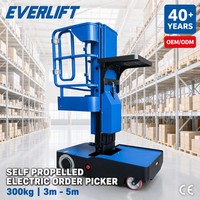 Plateforme élévatrice hydraulique EVERLIFT EXJO3/4 300 kg pour la manutention des commandes, chariot élévateur à mât de 3m/4m, nacelle élévatrice pour la manutention des commandes