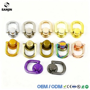 Mosquetón de metal de 10 mm con remache, anillo en <span class=keywords><strong>O</strong></span>, cadena para bolso, clip lateral, cierre, gancho de tornillo para bolso, accesorios de bricolaje - Product Image 3