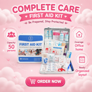 Botiquín de Primeros Auxilios de Metal para 50 Personas, 175 Piezas, Accesorios Médicos Básicos, Botiquín de Primeros Auxilios para el Hogar, Oficina y Exteriores - Product Image 1