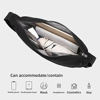 Tas Selempang Wanita Model Dumpling Bahan Nylon dengan Ritsleting dan Tali Tunggal