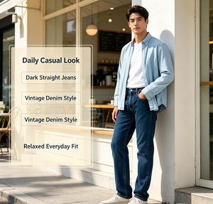 <span class=keywords><strong>Jean</strong></span> slim vintage taille basse pour <span class=keywords><strong>homme</strong></span>, <span class=keywords><strong>coupe</strong></span> ajustée, denim délavé moyen, style hip-hop, modèle 502 Taper, Part the Sea LTWT 38W/34L - Product Image 3