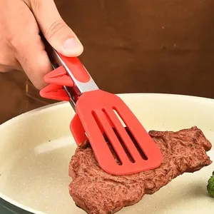 3pcs Eco-Friendly Silicone Stainless Steel Kitchen Cooking Tongs Set Nonstick Non-Slip Cooking Clip Clamp <b>BBQ</b> Salad Grill <b>Tools</b> - Product Image 3