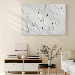 Décor à la maison abstrait 3D <span class=keywords><strong>Ski</strong></span> affiche peinte à la main Shenzhen toile peintures à l'huile mur Arts personnes œuvre texturé fond Art - Product Image 1