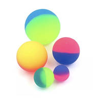 Balle en caoutchouc en vrac à haute élasticité, balles rebondissantes, balle de jonglage en caoutchouc, couleur mixte