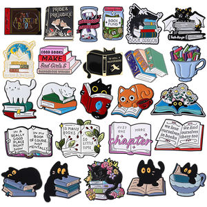 Милый брошь-значок в виде цветка для чтения книг, эмалированный, 3D, с забавными цитатами о книгах, для рюкзака, лацкана, украшение, аксессуар для друзей - Product Image 2