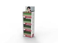 Étagère de présentation de bière pliable personnalisée, présentoir métallique à 4 niveaux avec panneau publicitaire, pour épicerie et magasin de proximité