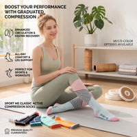 Chaussettes de compression multisports pour hommes et femmes, respirantes, performantes, pour la course à pied, avec soutien amortissant, anti-fatigue, 10-20 mmHg