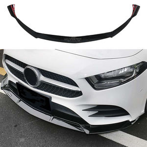 Paraurti anteriore labbro diffusore Splitter nero lucido paraurti anteriore labbro labbro anteriore labbro per Mercedes BenZ A-Class A200 berlina <span class=keywords><strong>2019</strong></span> - Product Image 5