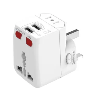 2 USB Universal Travel Adapter with Cloth Storage Bag All-in-one International World AC Power EU AU US Converter Plug Safety