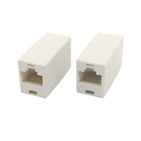 RJ45 Female to Female Network Ethernet Lan Cable Splitter Adapter Network 8P8C Modular Plug untuk PC