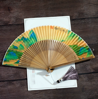 Éventail pliant portable en bambou de 22 cm, style chinois, fait main, pour la danse et accessoires de photographie, vente en gros