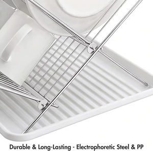Escurridor de Platos Plegable en Forma de X de 2 Niveles, Escurridor de Platos para Encimera, Escurridor de Platos para Mesa de Cocina, Soporte para Secar Vajilla - Product Image 5