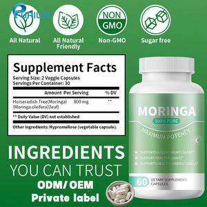 OEM ODM Fabricante Personalizado 100% Pure <span class=keywords><strong>Moringa</strong></span> Folha Extract Cápsulas 400mg Plant Extract Suplemento Dietético - Product Image 2