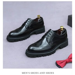 Nouvelles Chaussures Habillées en Cuir Souple et Respirant pour Hommes, Style 2026, à Semelle Épaisse, Type Oxford, à Enfiler, pour Affaires - Product Image 1