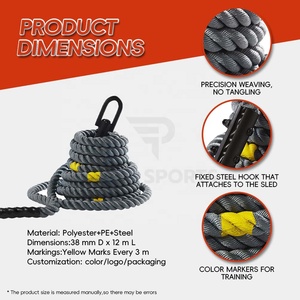 PILOTSPORTS vente en gros de <span class=keywords><strong>corde</strong></span> de puissance de <span class=keywords><strong>compétition</strong></span> <span class=keywords><strong>corde</strong></span> de traction antidérapante de combat de puissance adaptée à la <span class=keywords><strong>corde</strong></span> de traction de traîneau de 12M OEM - Product Image 2