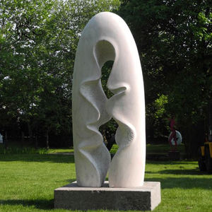 Scultura in Pietra Astratta Bianca per Giardino, Decorazione Esterna Personalizzabile, Arte Semplice MSD-263 - Product Image 3