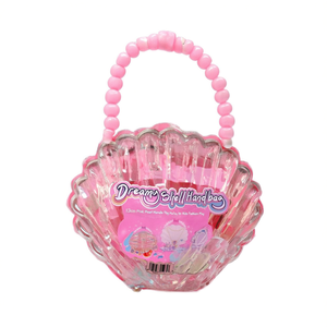 Sac à main Coquillage Rêveur 13cm avec poignée en perles roses, sac à main jouet pour enfants pour jeu de mode - Product Image 2