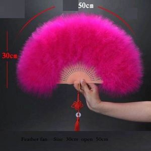 Direct Factory Sale Eco-Friendly Painted Flower Style Hand Fan for Weddings & Dance Foldable Feather Design - Product Image 4