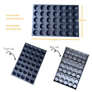 Plaque de cuisson en acier aluminisé antiadhésive, grande capacité, 35 trous, moules à pâtisserie ronds, plateau de cuisson commercial pour muffins et cupcakes - Product Image 4