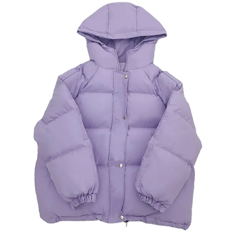Wholesale Ladies Bubble Coat Cotton Down Fabric Puffy Winter Jacket Women Ladies Winter Trench Coat Cropped Puffer Down C