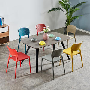 Silla de Comedor Apilable de Plástico Reforzado, Estilo Nórdico Moderno y Simple, para Hotel, Exterior, Hogar, con Respaldo - Product Image 3