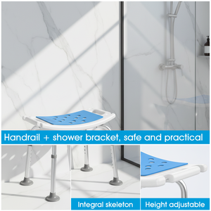 Tabouret de <span class=keywords><strong>douche</strong></span> 1104B-1, hauteur réglable, siège en HDPE, pieds en aluminium 6063-T5, antidérapant, léger, antirouille, chaise de sécurité - Product Image 1