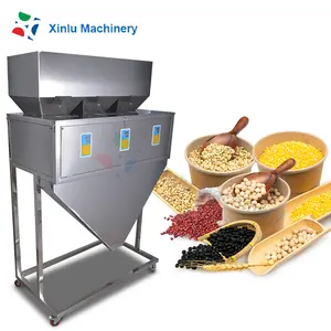 10-500g Factory 3 heads rice sugar scrubs corn spice salt coffee particle granule grain powder weighing filling machine