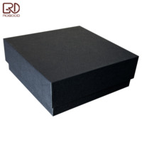 ROGOOD Boîte à bracelet en carton texturé noir 100*100*35mm avec couvercle rigide et base pour emballage de bracelets P2248