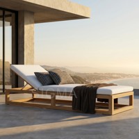 Ensemble de canapés modernes pour l'extérieur, chaise de loisirs, meubles de luxe en teck pour patio, balcon, jardin, imperméable et durable