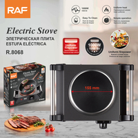 Cuisinière électrique RAF 1000W R.8068, plaque chauffante de 155 mm, chaleur uniforme, facile à nettoyer, fonctionnement simple, compacte