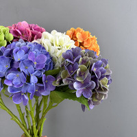 Vente en gros de fleurs artificielles en soie, hydrangeas au toucher réaliste, pour mariage, fête, remise de diplôme, décoration de table de fête