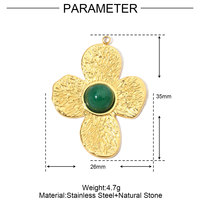 Vente en gros d'usine, breloques en forme de cœur de fleur, perle, corail, acier inoxydable, trèfle à quatre feuilles pour la fabrication de bijoux, pendentif