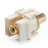 Connecteur RCA femelle vers femelle, insert Keystone, prise Keystone, plastique ABS, cuivre plaqué or