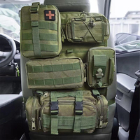 Organisateur de siège arrière tactique amélioré SIVI, vente directe d'usine, sac de rangement avec 5 pochettes, organisateur de panneau Molle pour véhicule