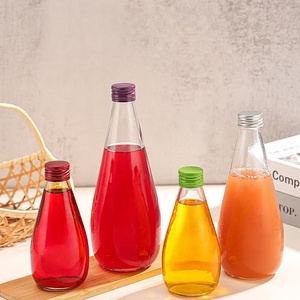 Nhà Sản Xuất Giọt Nước Hình Dạng 200Ml 375Ml 500Ml Rỗng Tươi Nước Trái Cây Nước Giải Khát Soda Rượu Vang Trái Cây Chai Thủy Tinh Với Nắp - Product Image 3