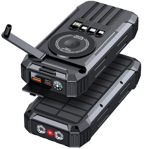 แบตสำรองพลังงานแสงอาทิตย์ 30000mAh ชาร์จไร้สาย พอร์ต Type-C USB พกพาสะดวกสำหรับกิจกรรมกลางแจ้ง พร้อมสายชาร์จในตัวและไฟฉาย - Product Image 2