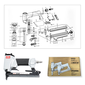 Agrafeuse pneumatique industrielle et DIY 1010F pour cuir et sellerie, avec système anti-blocage et mallette en bois portable - Product Image 4