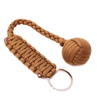 Porte-clés de survie EDC en acier inoxydable, différentes couleurs, boule de paracorde, lanière de singe, poing