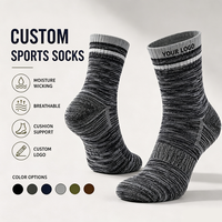 Chaussettes de sport d'été personnalisées avec logo pour hommes et femmes, écologiques, antibactériennes, rembourrées, anti-humidité, pour la course à pied et l'entraînement