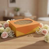 Boîte en papier pour chocolats avec fenêtre transparente et plateau coulissant, séparateurs en plastique, vente en gros d'usine, pour pralines, bonbons, cadeaux de mariage, aliments