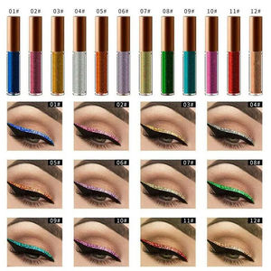 OEM Make-up Kosmetik Glitzer Flüssiger Eyeliner Lidschatten Glänzender Wasserfester Flüssiger Glitzer-Lidschatten - Product Image 5