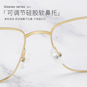 Montures de lunettes carrées Wang Hedi en titane pur avec bordure dorée, unisexe, monture complète, verres acryliques, protection anti-UV, Danyang - Product Image 5