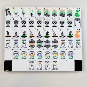 Luxury Modern Halloween American Mahjong Tiles Set 160 Piece 2 Layer Acrylic Engraved Water Resistant <strong>Hocus</strong> <strong>Pocus</strong> Design <strong>Game</strong> - Product Image 1
