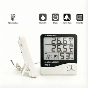 Termómetro Higrómetro Digital HTC-2 HTC2, Termohigrómetro para el Hogar, Monitor de Temperatura y Humedad Interior y Exterior para <span class=keywords><strong>Humidificador</strong></span> - Product Image 3