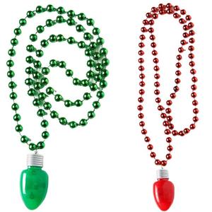 Brilho Natal Luz Colar com Bulbo Pendent Vermelho Verde 3D Xmas Colar Acessórios para Camisola Feia Ano Novo Família Festa - Product Image 3
