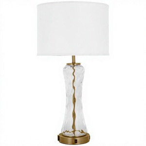 Lámpara de Mesa de Vidrio de Lujo con Enchufe en la Base para Decoración del Hogar, Dormitorio, Vestíbulo de Hotel, Habitación de Hotel - Product Image 1