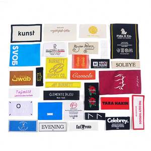 Etiqueta Tag tecida personalizada para vestuário Etiquetas tecidas algodão por atacado para vestuário - Product Image 3