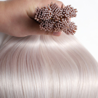 Ekstensi Rambut Keratin Italia I Tip Grosir, Ekstensi Rambut Manusia Alami Double Drawn Vietnam Virgin Remy Stick Tip