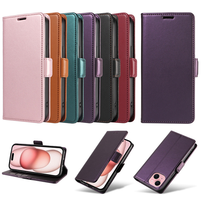 Business Flip Leather Kickstand Wallet with Card Holder Phone Case for iPhone 16 15 14 13 12 11 Pro Max X XS XR 7 8 Plus Cover